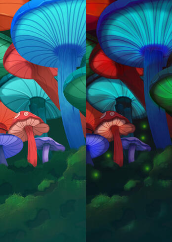 Mushrooms backdrop (desktop)