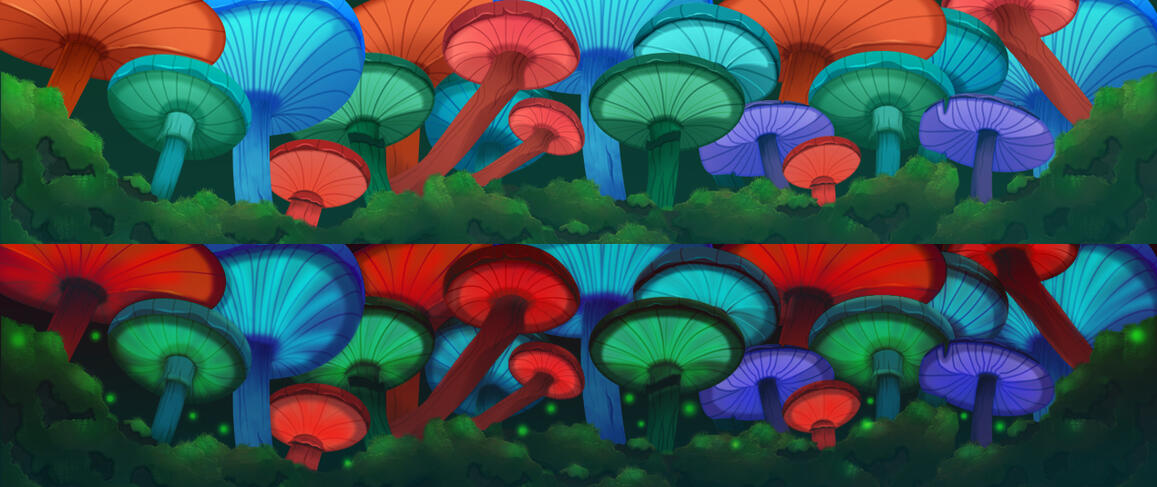 Mushrooms backdrop (mobile)